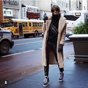 H&M Teddy Coat - Long Pile Coat Size S